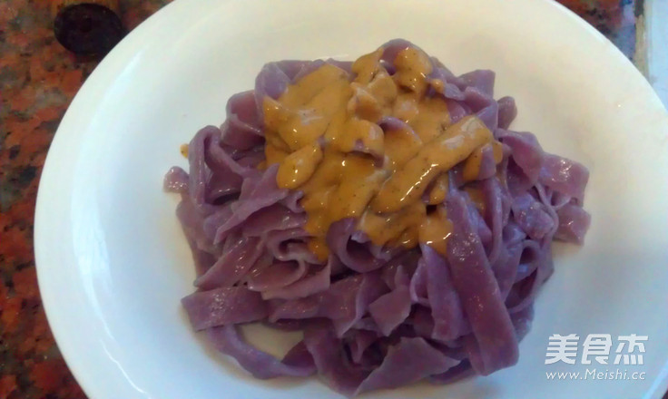 Purple Noodles with Sesame Sauce recipe