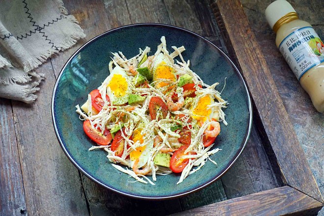 Shredded Chicken Fruit and Vegetable Salad Chobe Salad Sauce recipe