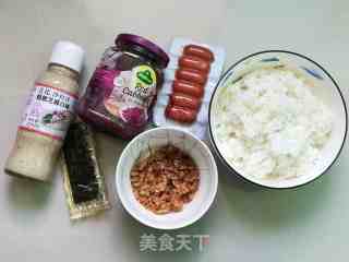 Red Cabbage and Pork Floss Rice Ball recipe