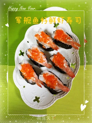 Warship Fish Roe Shrimp Sushi recipe