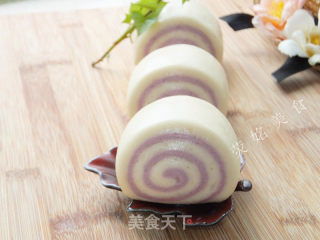 Two-color Purple Sweet Potato Steamed Bun Rolls recipe