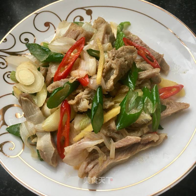 Fried Lamb with Green Onions recipe