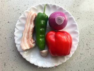 Three-color Twice-cooked Pork recipe
