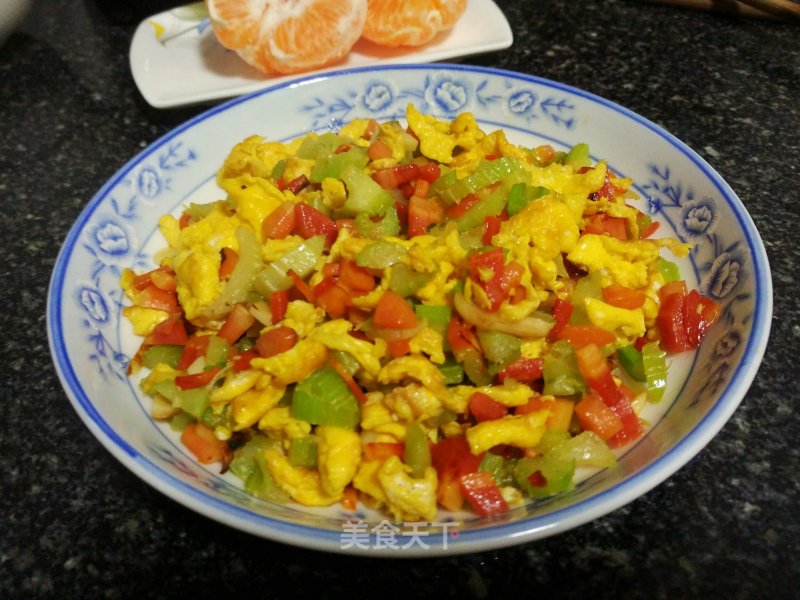 Scrambled Eggs with Celery and Carrots recipe