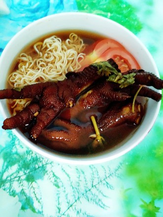 Hot and Sour Chicken Feet Noodle Soup recipe