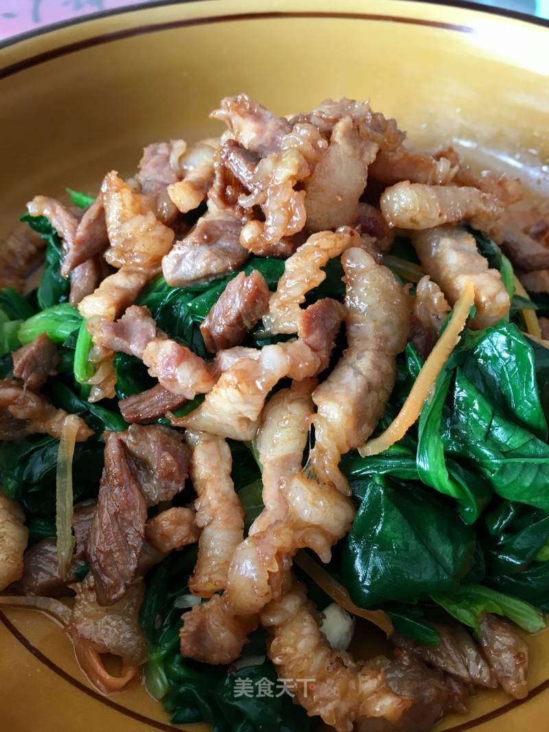 Stir-fried Pork with Spinach recipe
