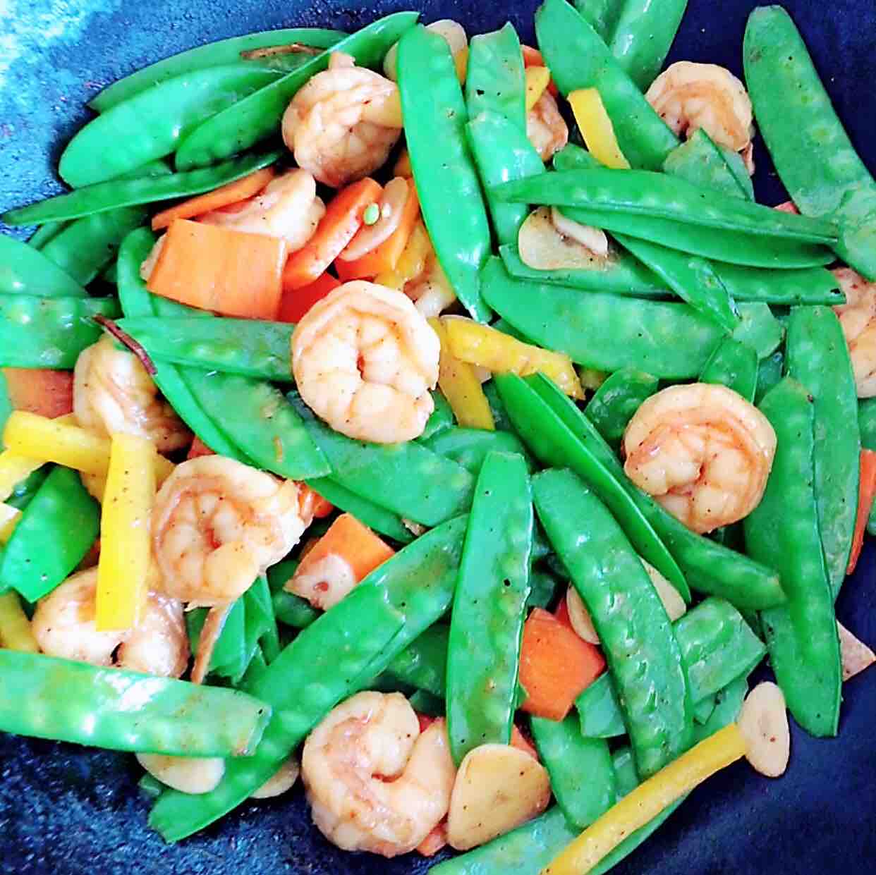 Fried Shrimp with Snow Pea recipe