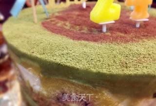 Matcha Double Flavor Cheese Birthday Cake recipe