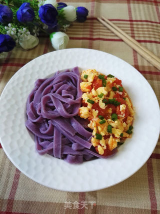 #aca Fourth Session Baking Contest# Making Pornographic Noodles with Tomatoes, Eggs and Purple Potato recipe