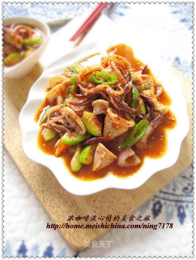 Korean Home Cooking-spicy Stir-fried Cuttlefish with Vegetables