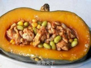 Steamed Chestnut Pumpkin with Diced Chicken recipe