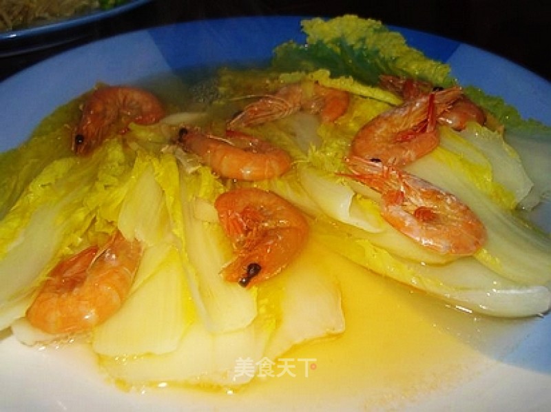 Steamed Shrimp with Chinese Cabbage and Chicken Soup recipe