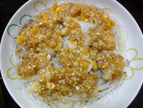 Steamed Senbei with Garlic Vermicelli recipe