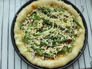 Pizza with Bacon, Mushroom and Mixed Vegetables recipe