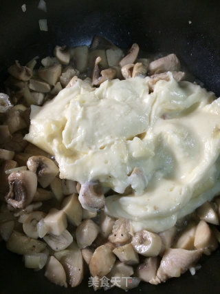 Baked Broccoli with Chicken and Mushroom Gratin --- More Detailed Steps recipe