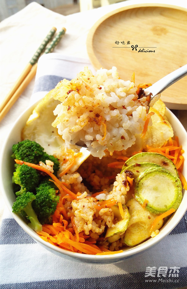 Seasonal Vegetable Brown Rice Bibimbap recipe
