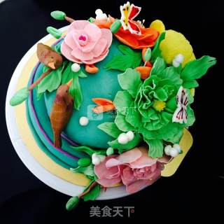 Birds and Flowers Fondant Cake (handmade Version) recipe