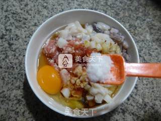 Steamed Minced Pork with Egg and Squid recipe