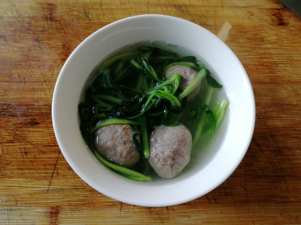 Beef Ball Soup with Small Green Vegetables recipe