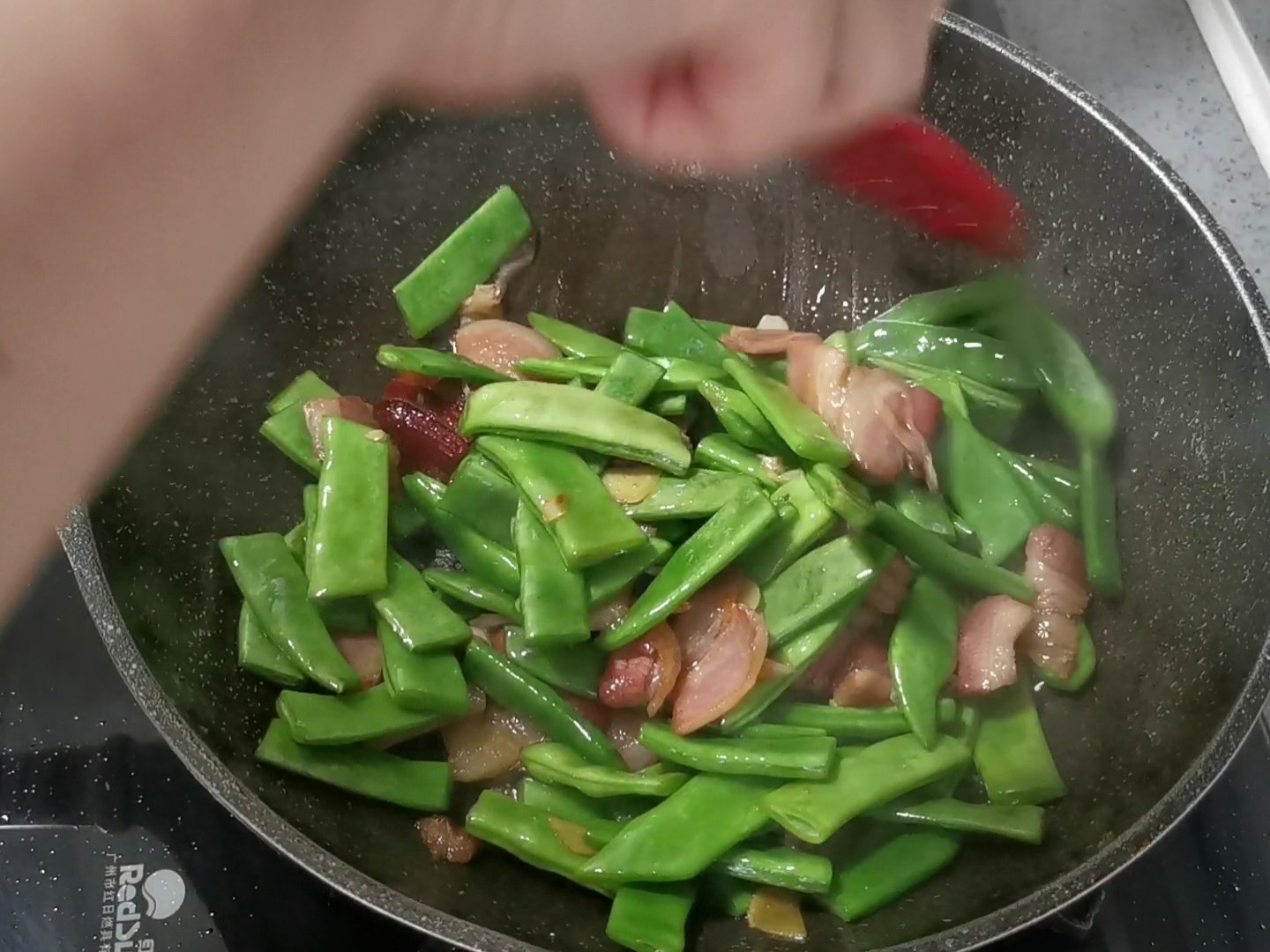 Fried Bacon with Lentils recipe