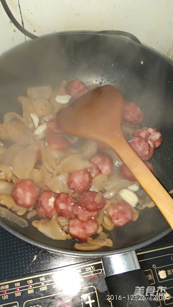 Stir-fried Sausage with Dried Radish recipe