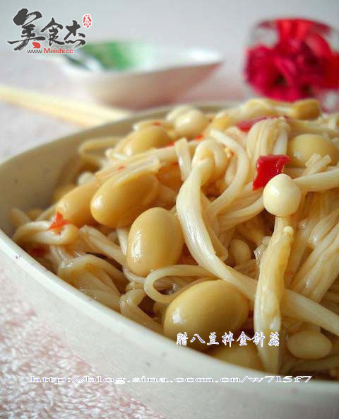 Laba Beans Mixed with Enoki Mushrooms recipe