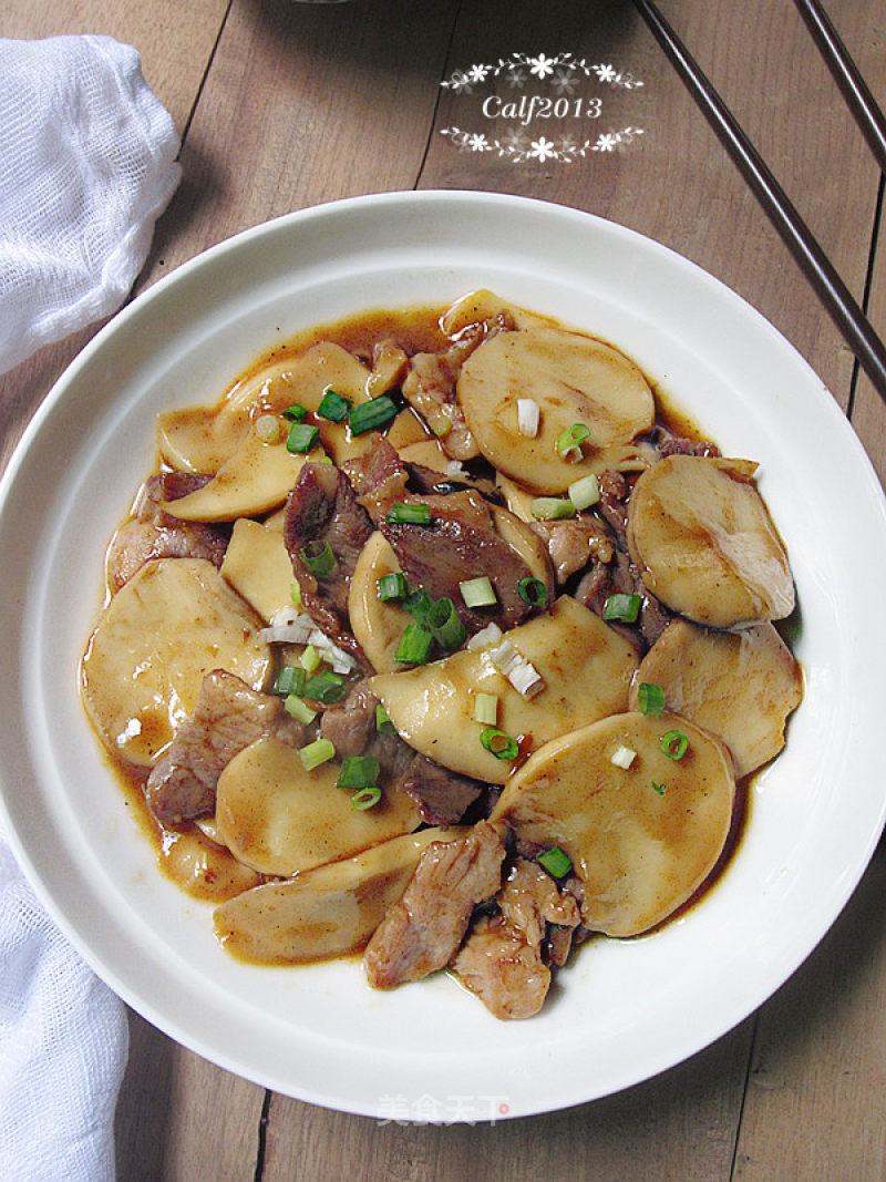 Fried Pork with Pleurotus Eryngii recipe