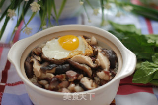 Claypot Rice with Mushroom and Sausage recipe