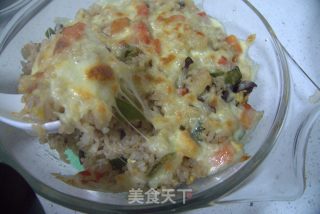 Baked Rice with Beef and Shrimp recipe