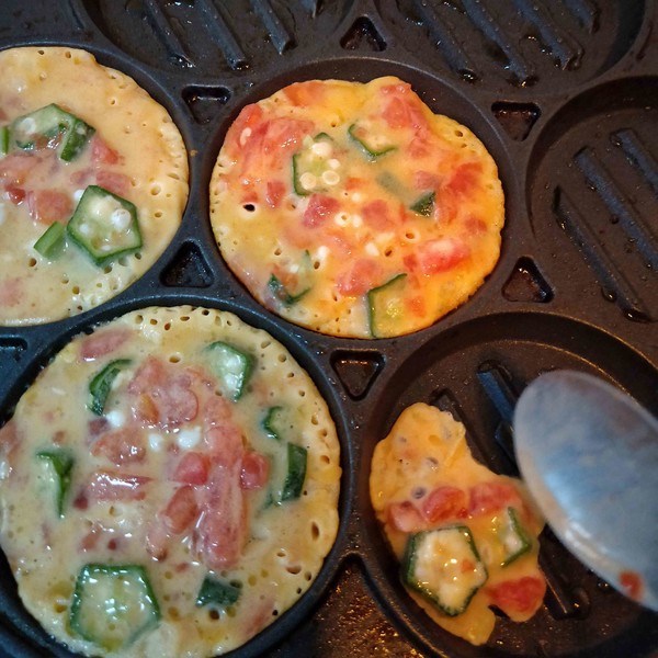 Tomato Okra Egg Pancake recipe