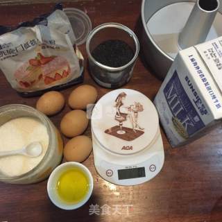 #新良first Baking Competition#black Sesame Chiffon recipe