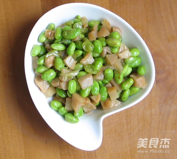 Fried Edamame with Dried Radish recipe