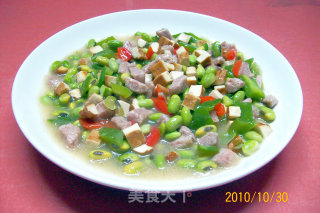 [seasonal Dishes with Wine]-stir-fried Diced Pork with Dried Soybeans recipe