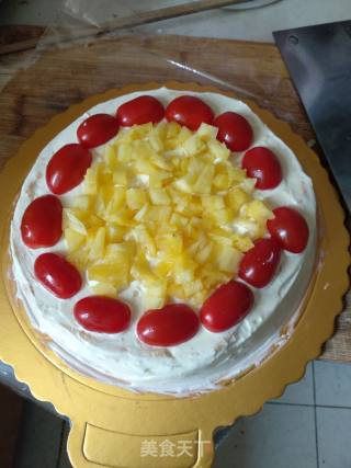 Creamy Fruit Birthday Cake recipe