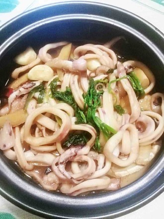 Stewed Squid with Ginger in Claypot recipe
