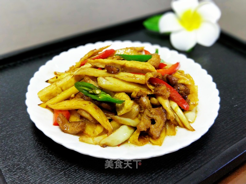 Stir-fried Dried Bean Curd with Rice White recipe