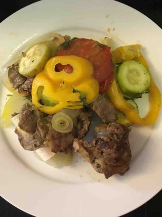 Arabic Version of Tin Foil Assorted Grilled Meat with Cucumber Yogurt Salad recipe