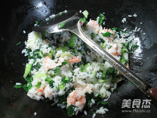 Fried Rice with Shrimp and Green Vegetables recipe