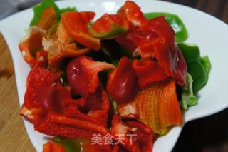 #trust之美# Stir-fried Matsutake with Colored Peppers recipe