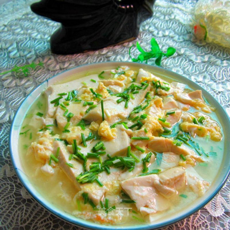 Tofu with Egg and Chopped Green Onion recipe