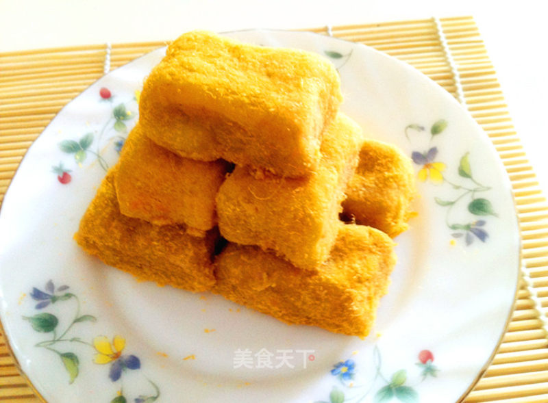 Delicious Meat Floss Sweet Potato Cake recipe