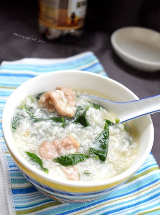 Lean Pork Congee with Wolfberry Leaves recipe