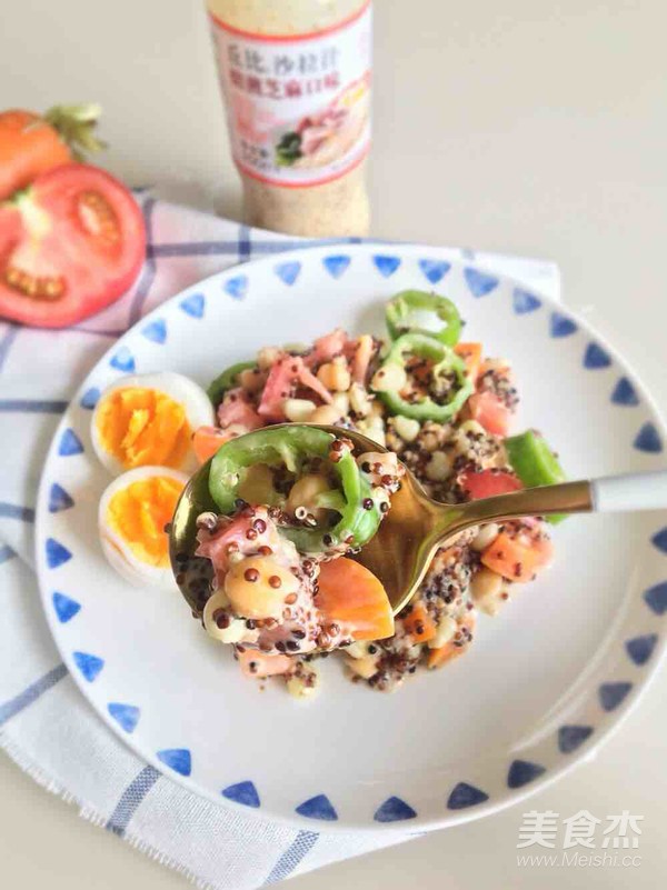 Quinoa Salad with Seasonal Vegetables and Cheese recipe