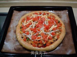 Grilled Chicken Baked Rice Pizza recipe