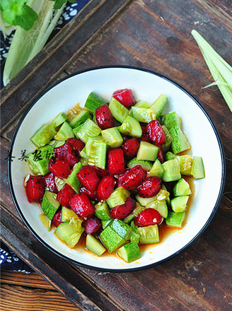 Dragon Fruit Meatballs with Cucumber