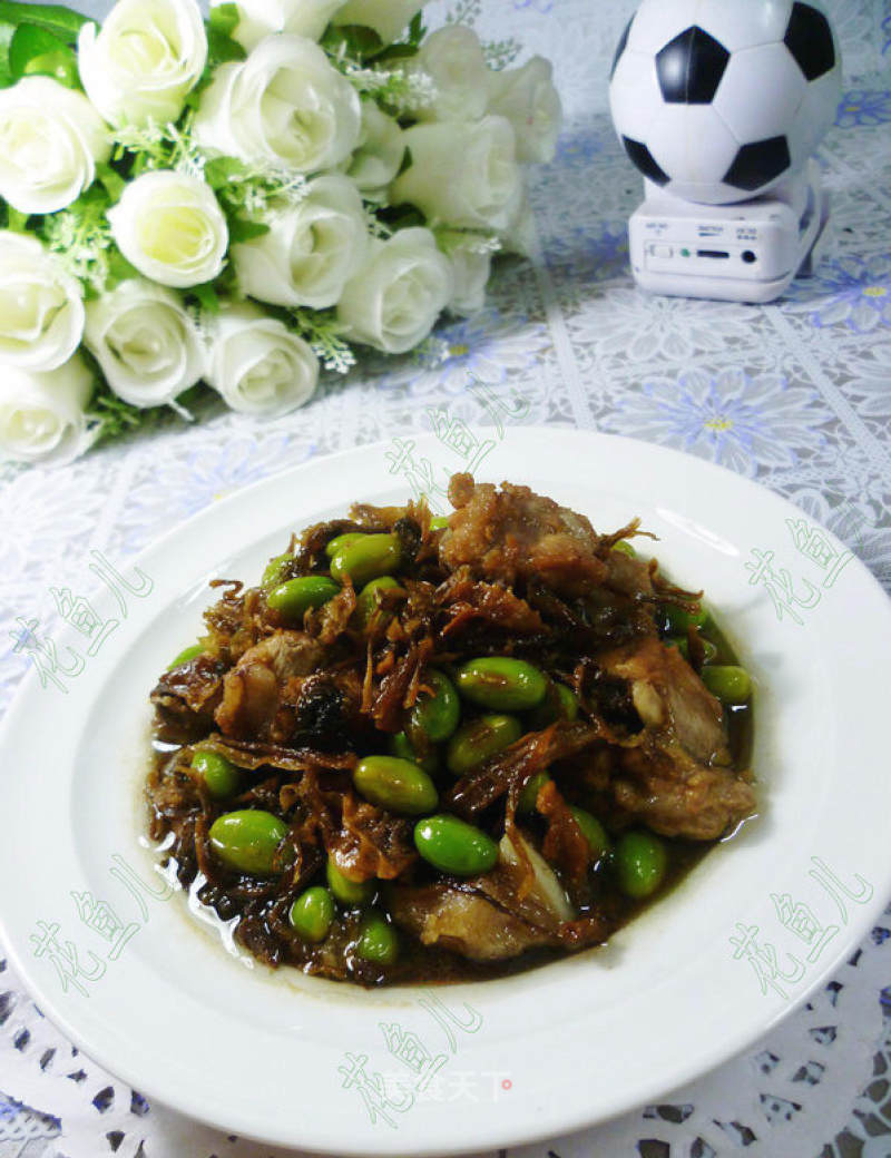 Braised Pork Ribs with Bamboo Shoots, Dried Vegetables and Edamame
