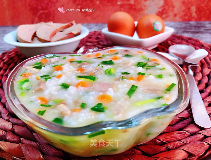 #快手饭#pig's Head Meat, Leek and Carrot Porridge