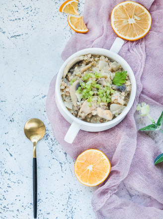 Stewed Buckwheat Rice with Mushrooms in Reduced Fat Milk Sauce recipe