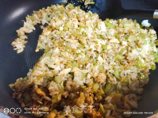 Fried Rice with Beans, Celery and Diced Chicken recipe