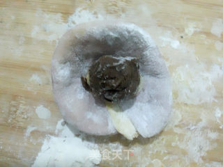 Purple Sweet Potato Pumpkin Two-color Bean Paste Bun recipe